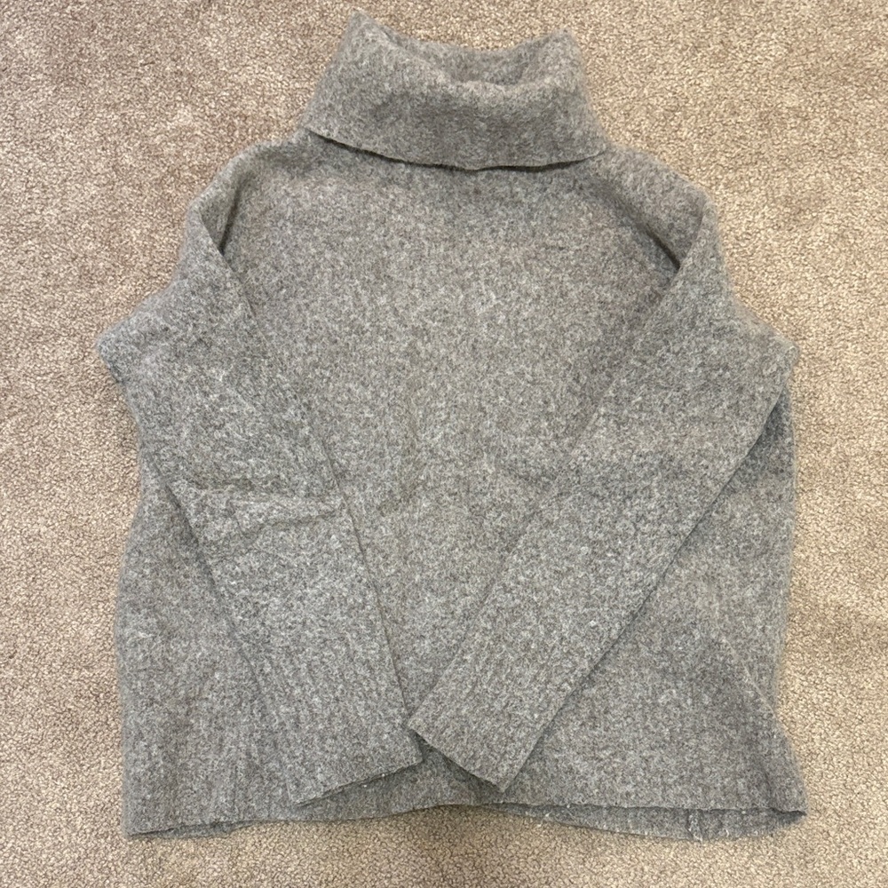 Cozy Grey Turtleneck Sweater for Women